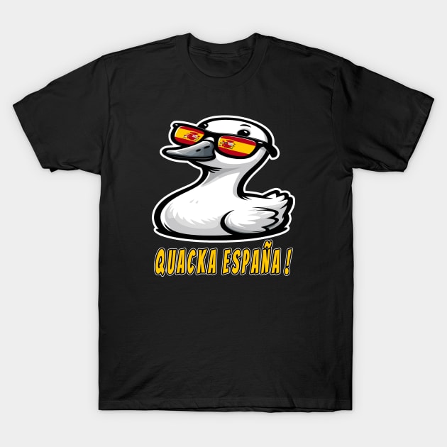 Stylish Spanish Duck, Quacka Espana T-Shirt by maknatess